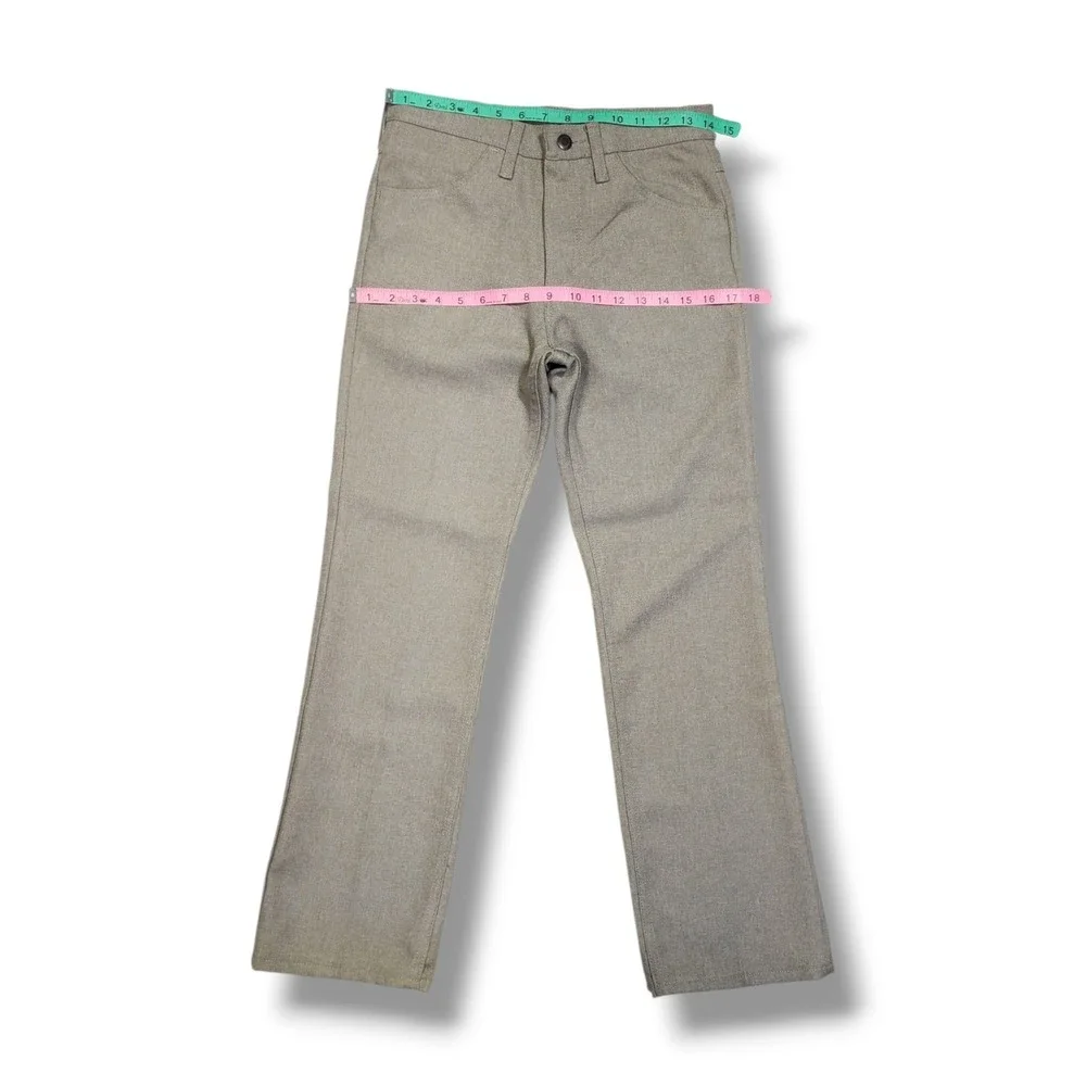 Vintage Wrangler‎ Western Heathered Tan 100% Polyester Pants Men's 29x30 82HT